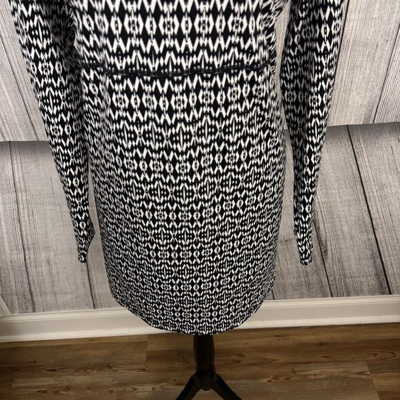 Coolibar Women's XXL Black/White Island Ruche Swim Shirt Tunic Length UPF 50+ - Picture 3 of 7